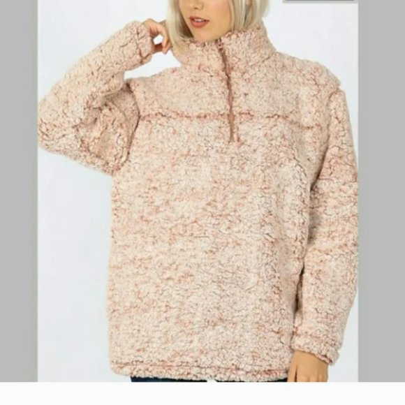 Zenana Outfitters Sherpa Teddy Pullover with pockets szL - Picture 11 of 11